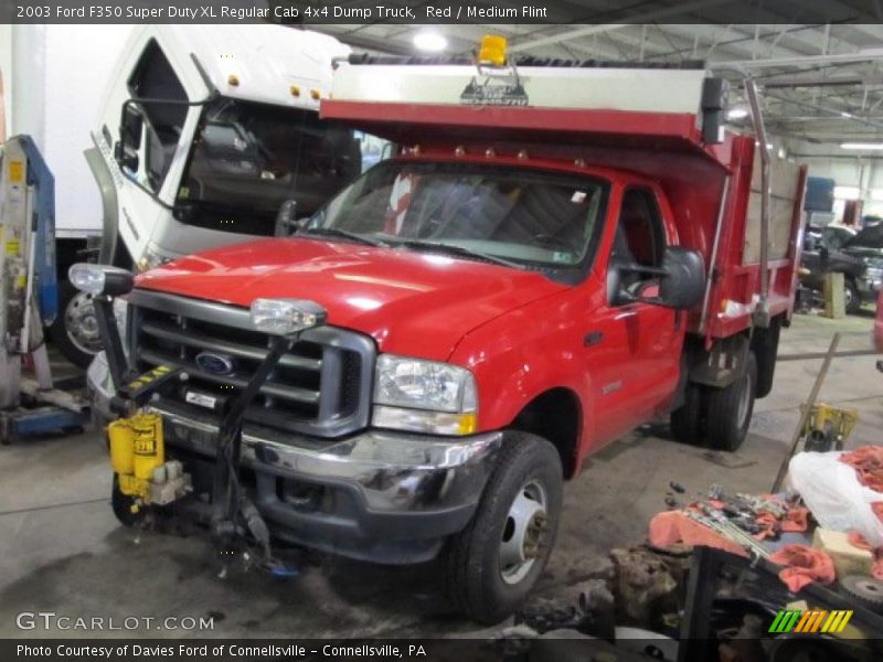 Red / Medium Flint 2003 Ford F350 Super Duty XL Regular Cab 4x4 Dump Truck