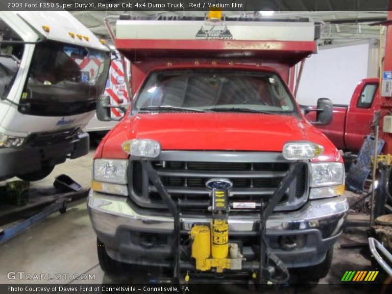 Red / Medium Flint 2003 Ford F350 Super Duty XL Regular Cab 4x4 Dump Truck
