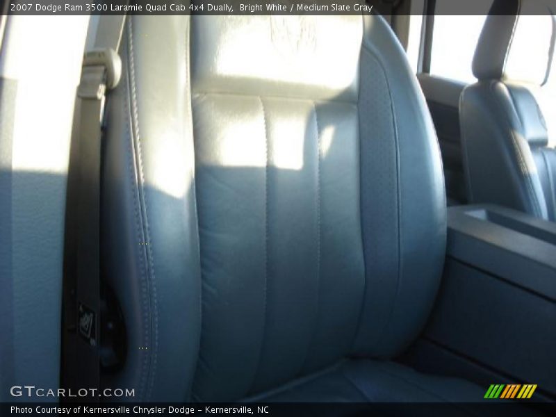 Bright White / Medium Slate Gray 2007 Dodge Ram 3500 Laramie Quad Cab 4x4 Dually