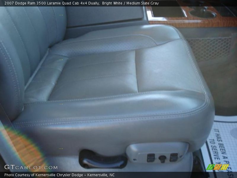 Bright White / Medium Slate Gray 2007 Dodge Ram 3500 Laramie Quad Cab 4x4 Dually