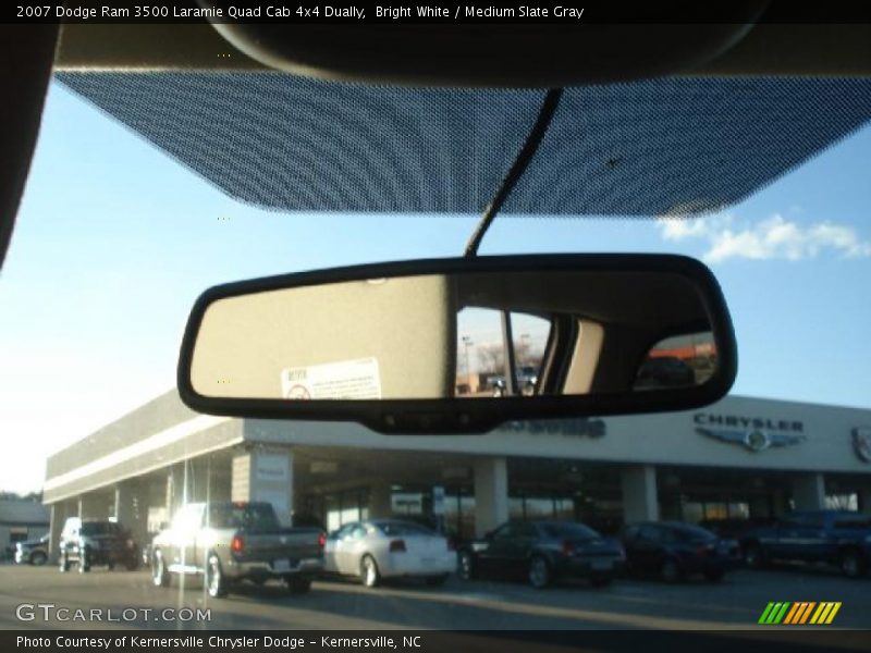 Bright White / Medium Slate Gray 2007 Dodge Ram 3500 Laramie Quad Cab 4x4 Dually