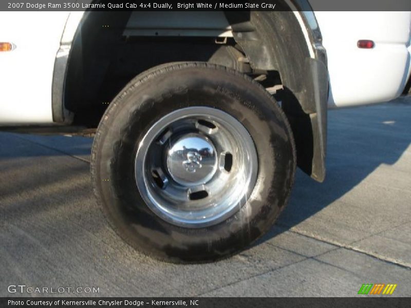 Bright White / Medium Slate Gray 2007 Dodge Ram 3500 Laramie Quad Cab 4x4 Dually
