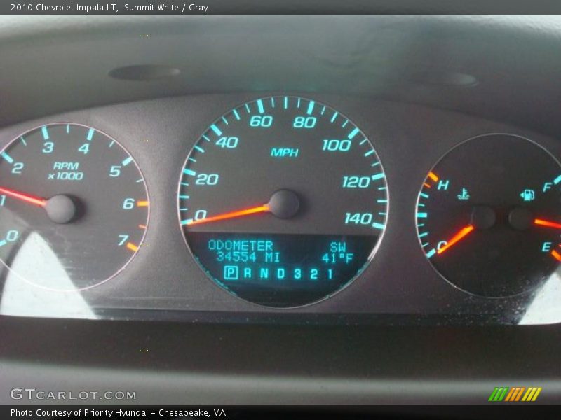 Summit White / Gray 2010 Chevrolet Impala LT