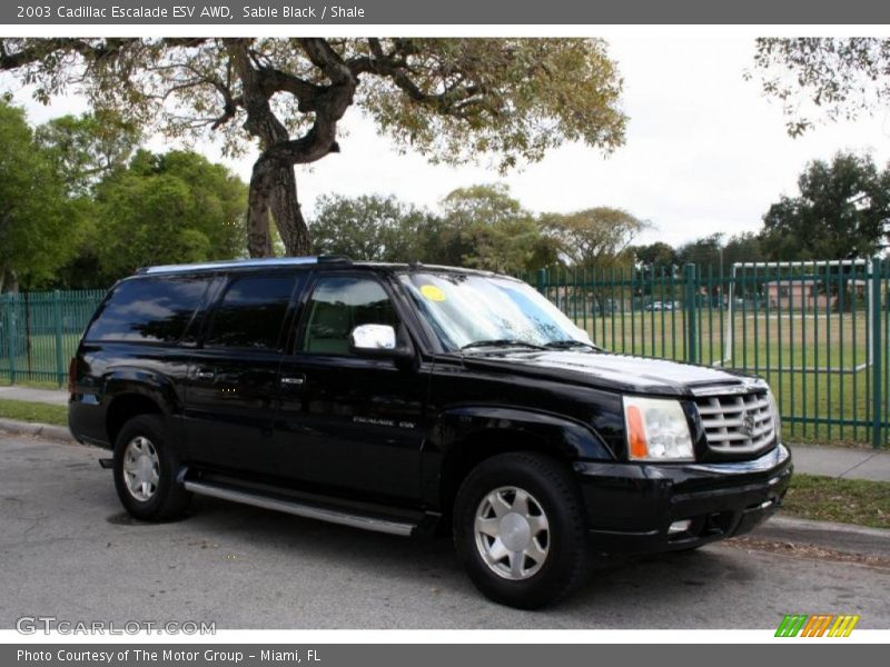 Sable Black / Shale 2003 Cadillac Escalade ESV AWD