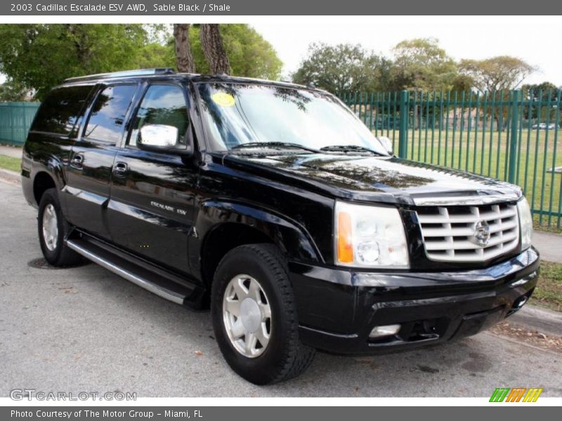 Sable Black / Shale 2003 Cadillac Escalade ESV AWD