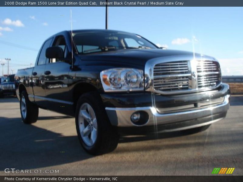 Brilliant Black Crystal Pearl / Medium Slate Gray 2008 Dodge Ram 1500 Lone Star Edition Quad Cab