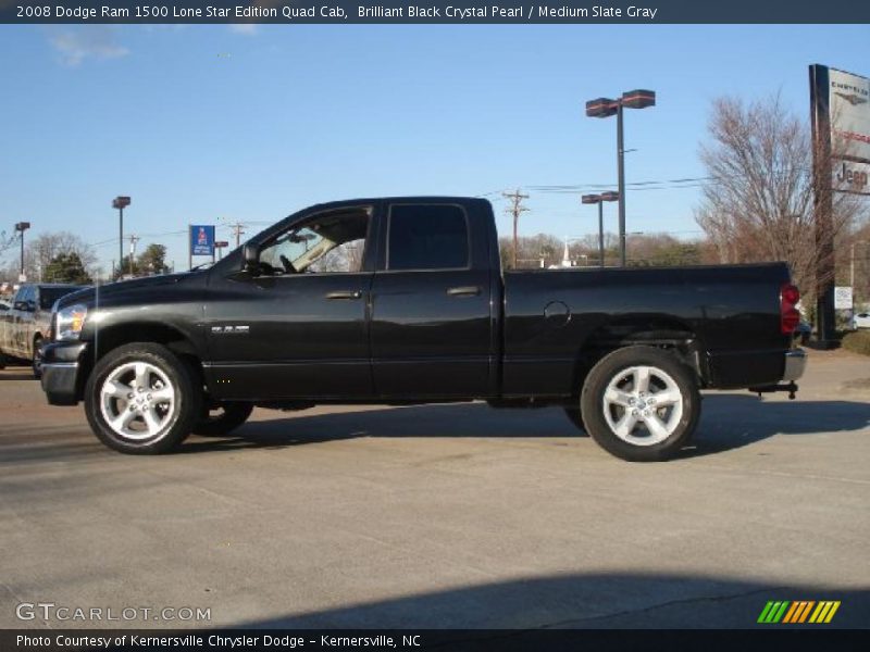 Brilliant Black Crystal Pearl / Medium Slate Gray 2008 Dodge Ram 1500 Lone Star Edition Quad Cab
