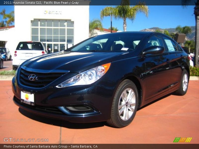 Pacific Blue Pearl / Gray 2011 Hyundai Sonata GLS