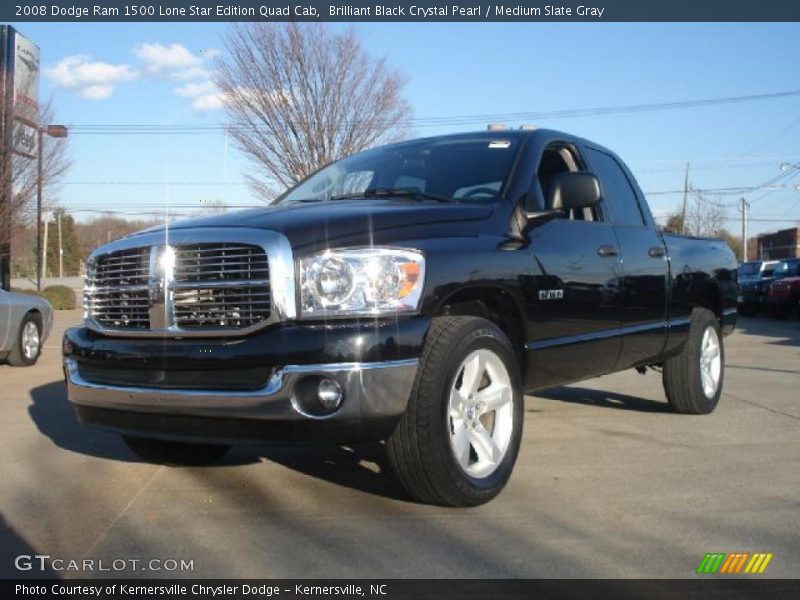 Brilliant Black Crystal Pearl / Medium Slate Gray 2008 Dodge Ram 1500 Lone Star Edition Quad Cab