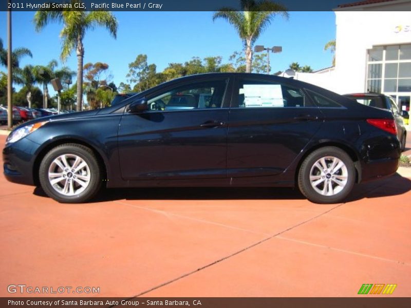 Pacific Blue Pearl / Gray 2011 Hyundai Sonata GLS