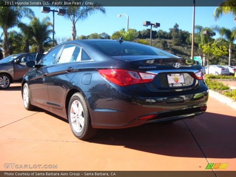 Pacific Blue Pearl / Gray 2011 Hyundai Sonata GLS