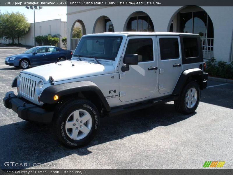 Bright Silver Metallic / Dark Slate Gray/Med Slate Gray 2008 Jeep Wrangler Unlimited X 4x4
