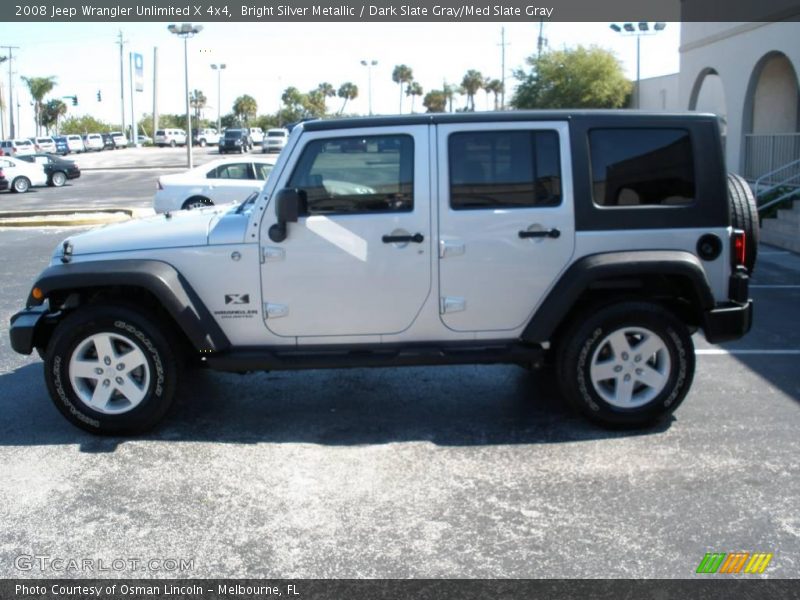 Bright Silver Metallic / Dark Slate Gray/Med Slate Gray 2008 Jeep Wrangler Unlimited X 4x4