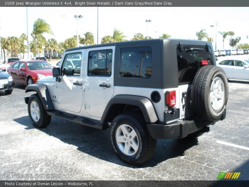 Bright Silver Metallic / Dark Slate Gray/Med Slate Gray 2008 Jeep Wrangler Unlimited X 4x4
