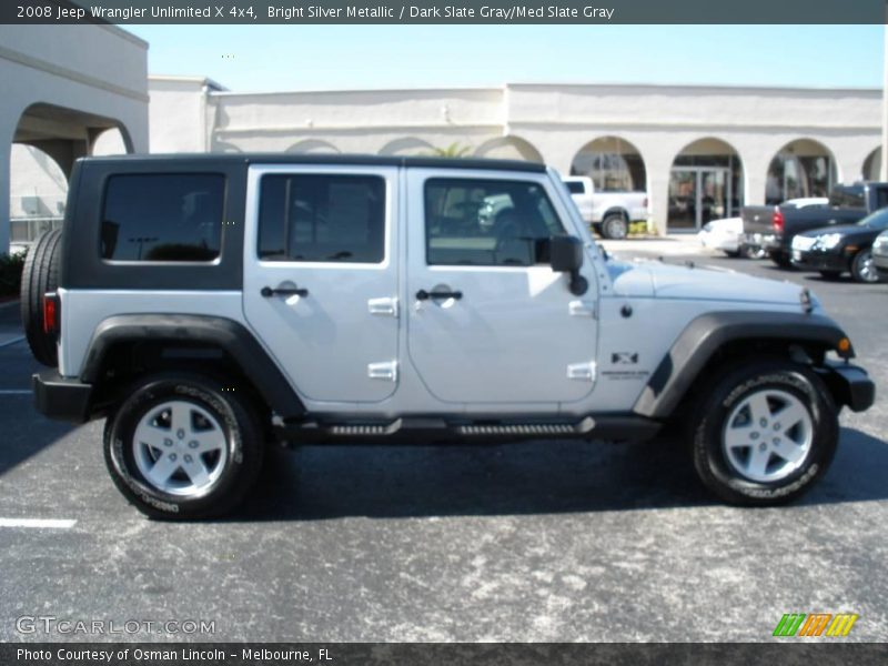 Bright Silver Metallic / Dark Slate Gray/Med Slate Gray 2008 Jeep Wrangler Unlimited X 4x4