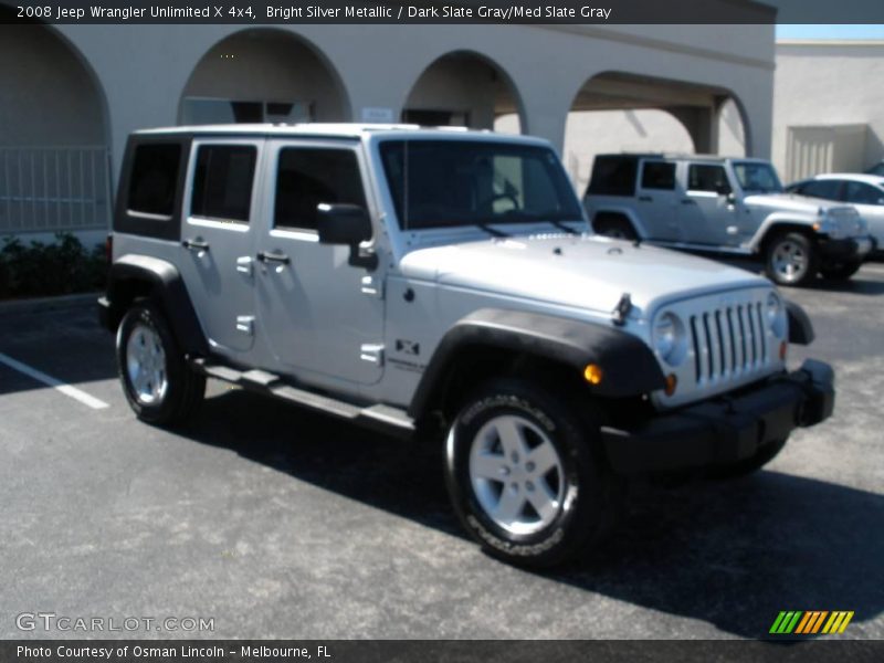 Bright Silver Metallic / Dark Slate Gray/Med Slate Gray 2008 Jeep Wrangler Unlimited X 4x4