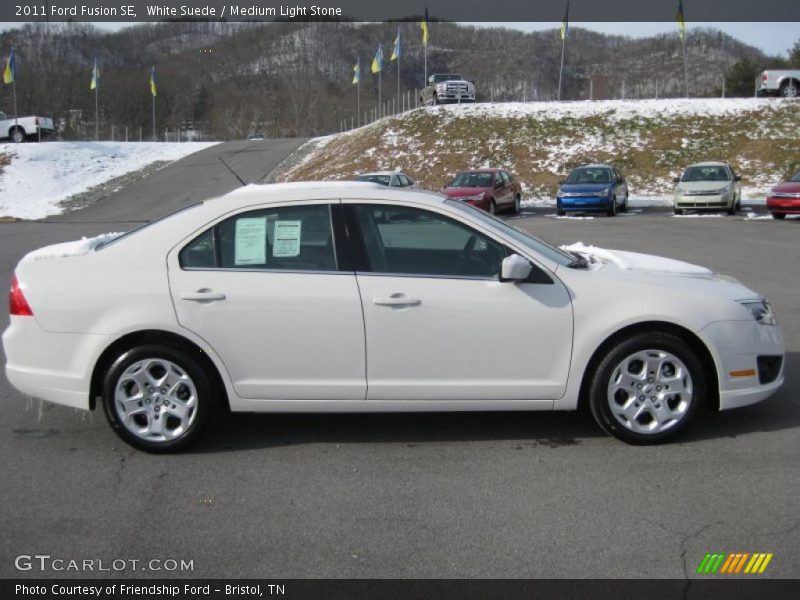 White Suede / Medium Light Stone 2011 Ford Fusion SE