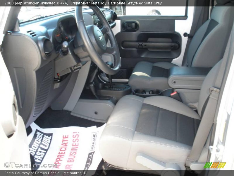 Bright Silver Metallic / Dark Slate Gray/Med Slate Gray 2008 Jeep Wrangler Unlimited X 4x4