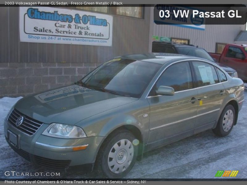 Fresco Green Metallic / Black 2003 Volkswagen Passat GL Sedan