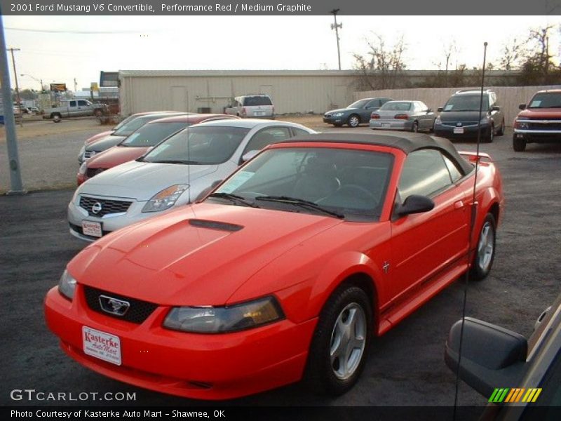 Performance Red / Medium Graphite 2001 Ford Mustang V6 Convertible