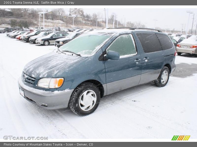 Sailfin Blue Mica / Gray 2001 Toyota Sienna XLE
