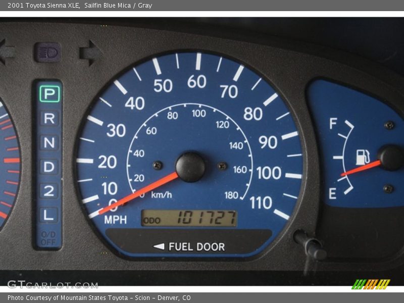 Sailfin Blue Mica / Gray 2001 Toyota Sienna XLE