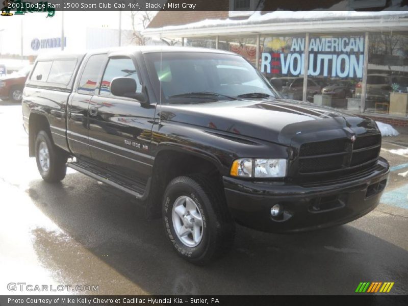 Black / Mist Gray 2001 Dodge Ram 1500 Sport Club Cab 4x4