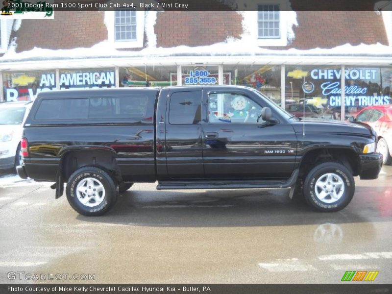 Black / Mist Gray 2001 Dodge Ram 1500 Sport Club Cab 4x4