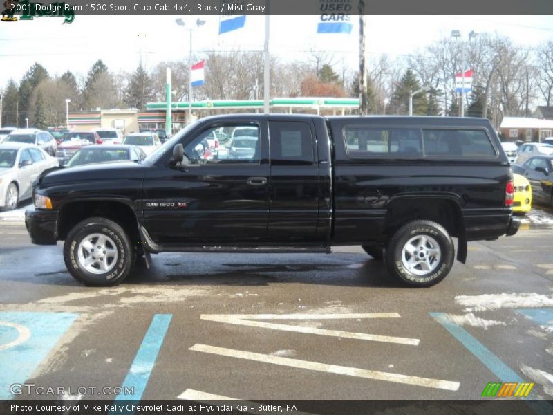 Black / Mist Gray 2001 Dodge Ram 1500 Sport Club Cab 4x4