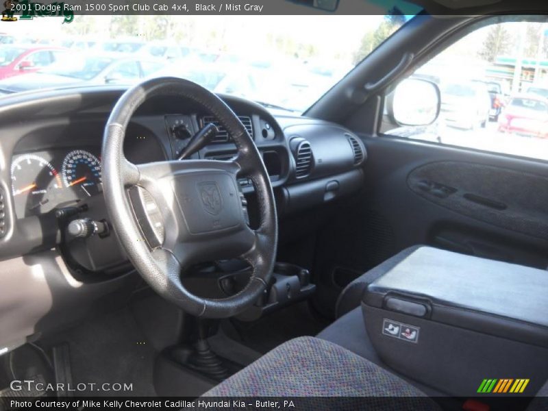 Black / Mist Gray 2001 Dodge Ram 1500 Sport Club Cab 4x4