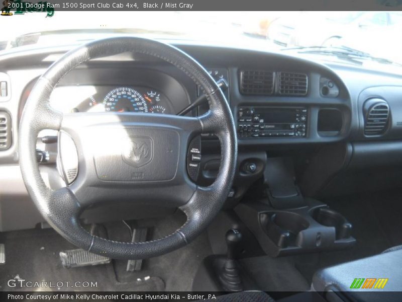 Black / Mist Gray 2001 Dodge Ram 1500 Sport Club Cab 4x4