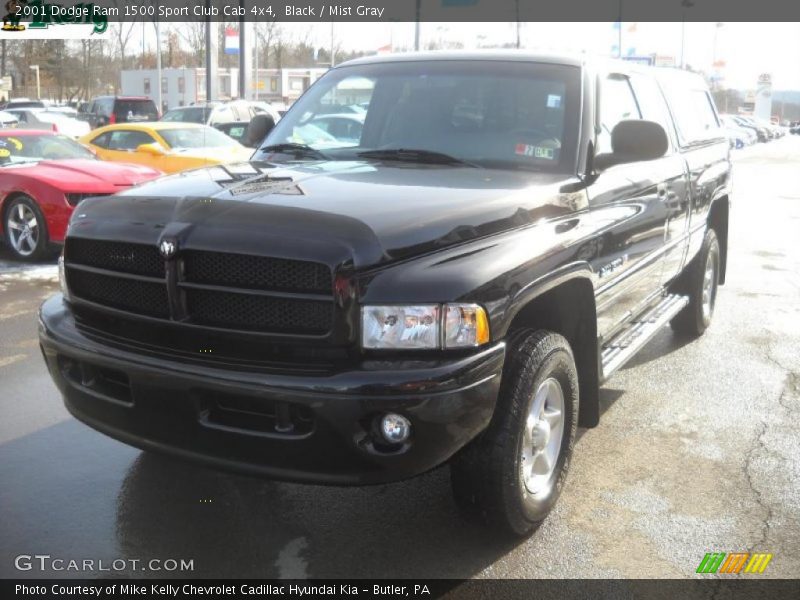 Black / Mist Gray 2001 Dodge Ram 1500 Sport Club Cab 4x4