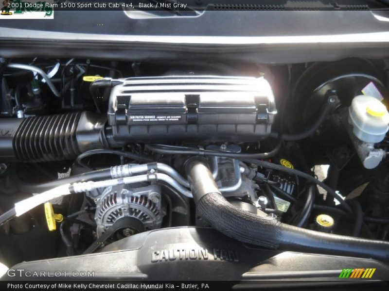 Black / Mist Gray 2001 Dodge Ram 1500 Sport Club Cab 4x4