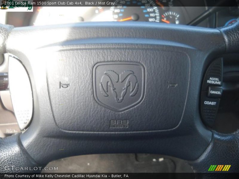 Black / Mist Gray 2001 Dodge Ram 1500 Sport Club Cab 4x4