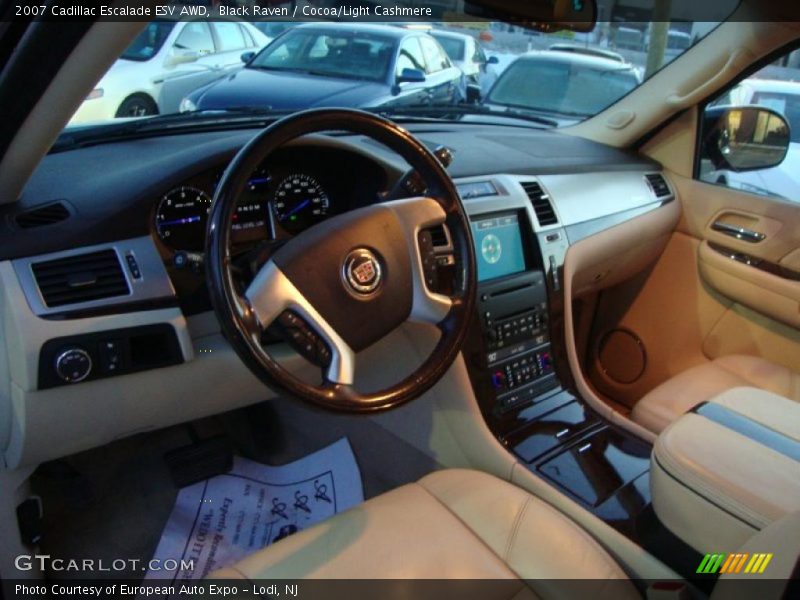 Black Raven / Cocoa/Light Cashmere 2007 Cadillac Escalade ESV AWD