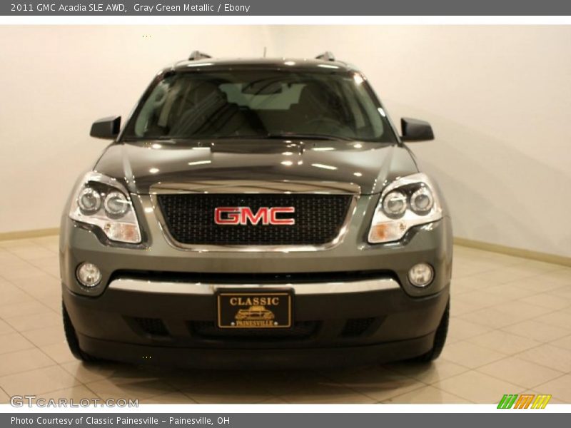 Gray Green Metallic / Ebony 2011 GMC Acadia SLE AWD