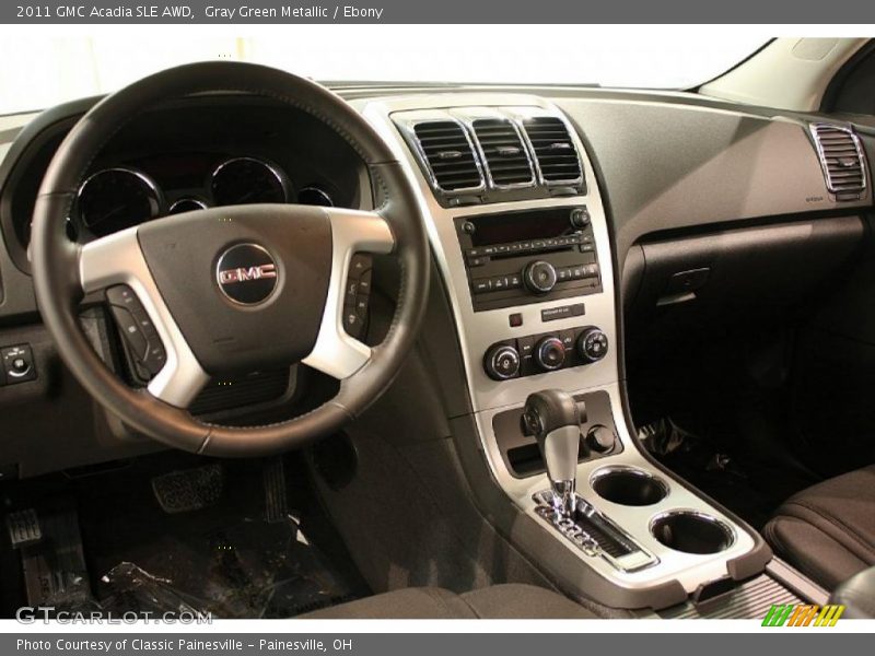 Gray Green Metallic / Ebony 2011 GMC Acadia SLE AWD