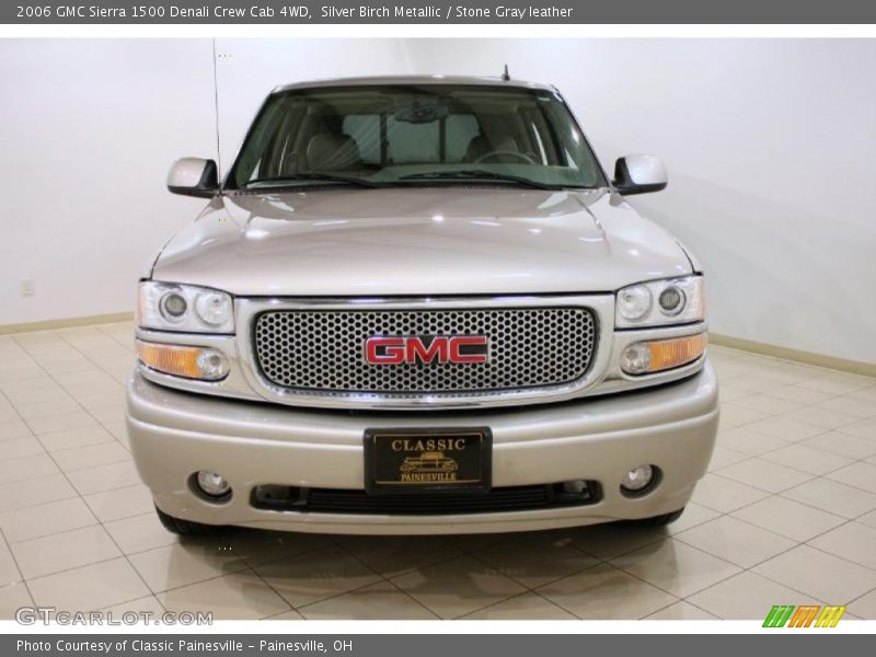 Silver Birch Metallic / Stone Gray leather 2006 GMC Sierra 1500 Denali Crew Cab 4WD
