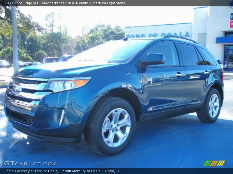 Mediterranean Blue Metallic / Medium Light Stone 2011 Ford Edge SEL