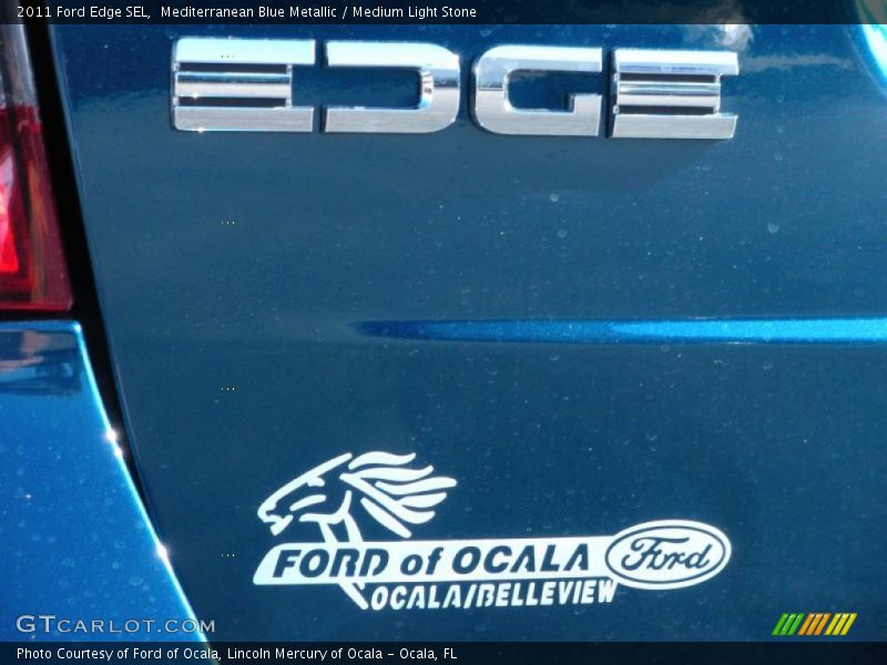 Mediterranean Blue Metallic / Medium Light Stone 2011 Ford Edge SEL