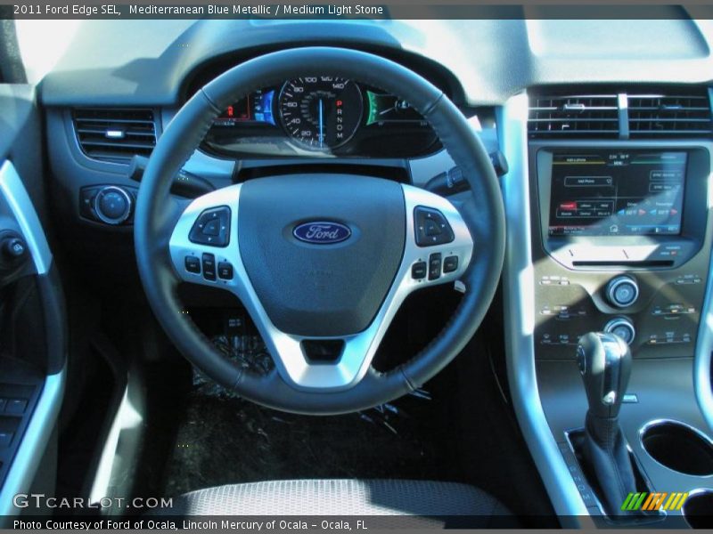 Mediterranean Blue Metallic / Medium Light Stone 2011 Ford Edge SEL