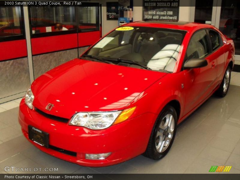 Red / Tan 2003 Saturn ION 3 Quad Coupe
