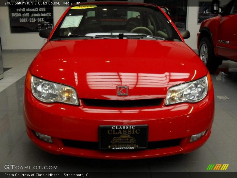 Red / Tan 2003 Saturn ION 3 Quad Coupe