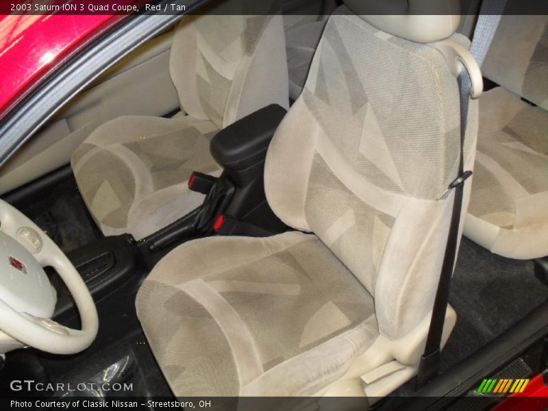 Red / Tan 2003 Saturn ION 3 Quad Coupe