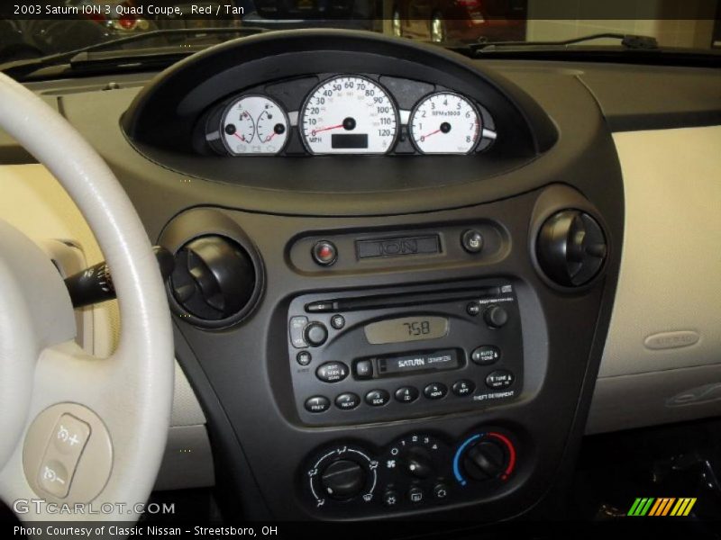 Red / Tan 2003 Saturn ION 3 Quad Coupe