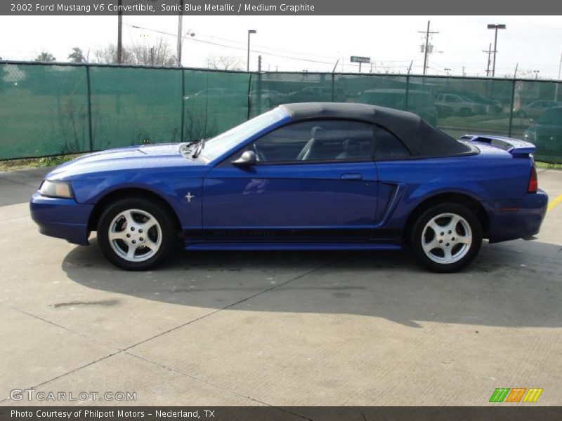 Sonic Blue Metallic / Medium Graphite 2002 Ford Mustang V6 Convertible