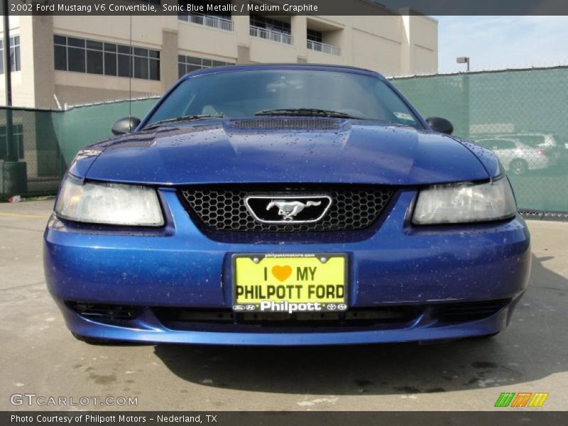 Sonic Blue Metallic / Medium Graphite 2002 Ford Mustang V6 Convertible