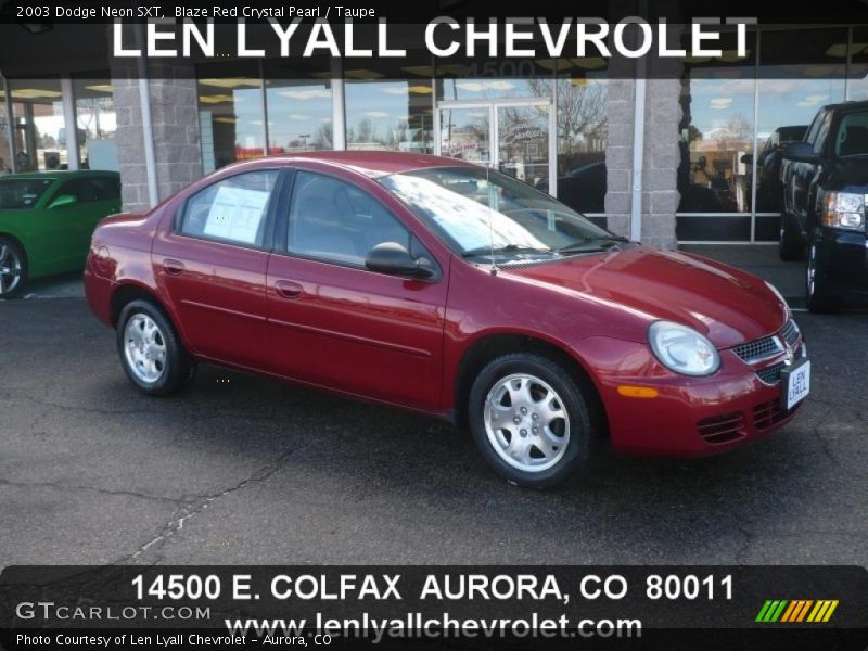 Blaze Red Crystal Pearl / Taupe 2003 Dodge Neon SXT