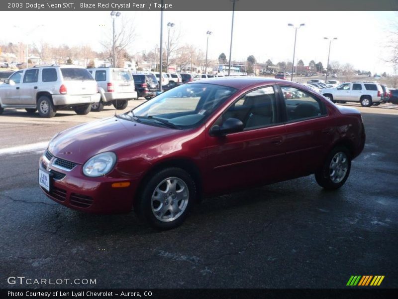 Blaze Red Crystal Pearl / Taupe 2003 Dodge Neon SXT