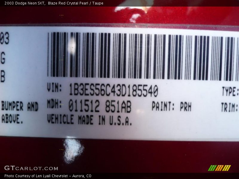 Blaze Red Crystal Pearl / Taupe 2003 Dodge Neon SXT